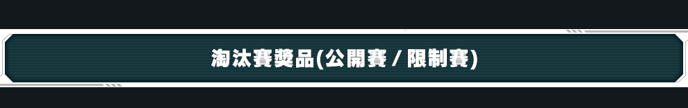 淘汰賽獎品(公開賽 / 限制賽)